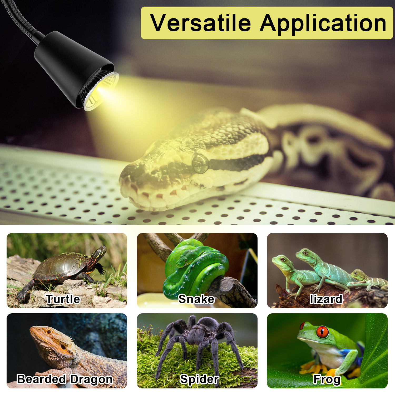 Title 9, Lampe chauffante pour reptiles UVA/UVB, ampoule...