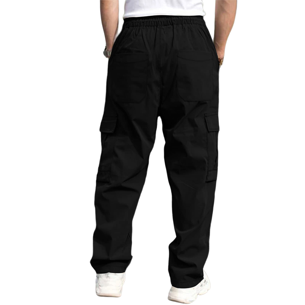Mens Combat Cargo Pants Multi-Pocket Elasticated Waist