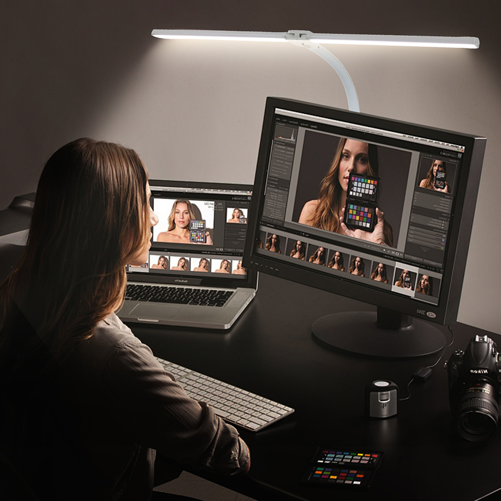 Lampe de Bureau à Double Tête LED