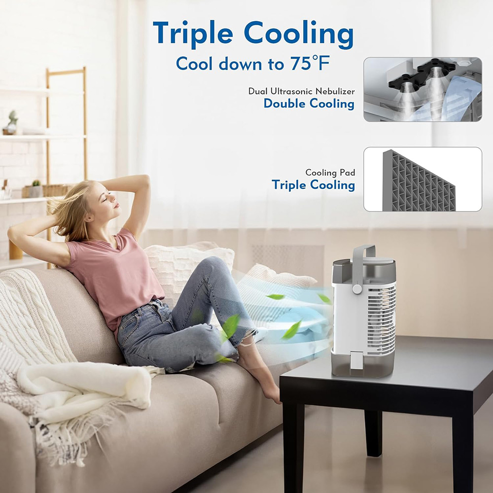 Portable Air Conditioner Gris - Vue d'ensemble