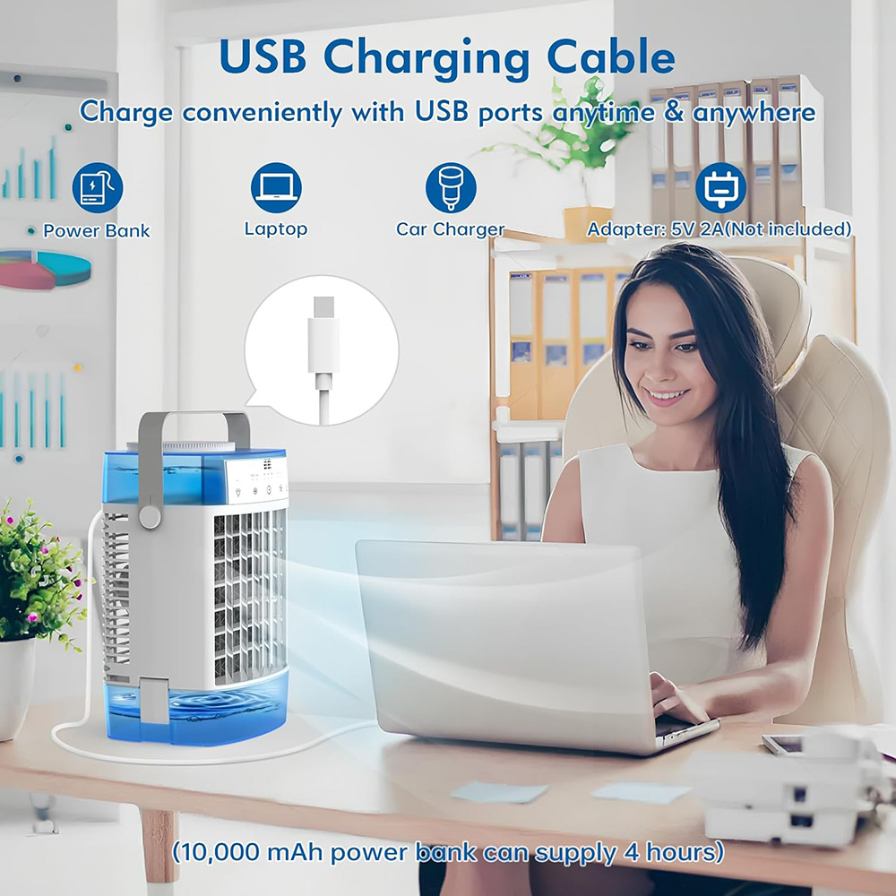 Portable Air Conditioner Bleu - Alimentation USB