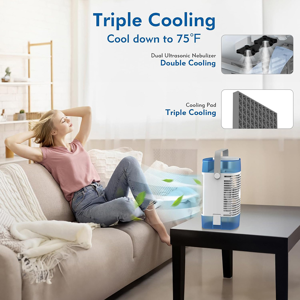 Portable Air Conditioner Bleu - Vue d'ensemble