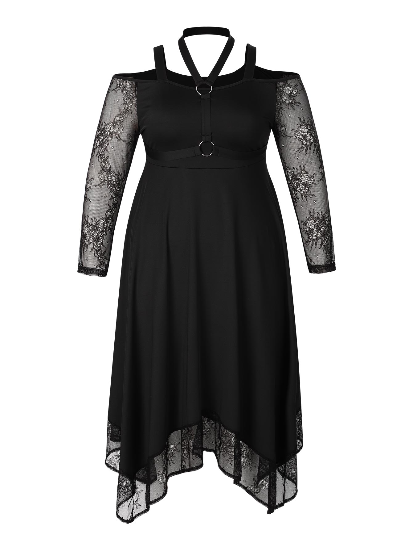 cold shoulder black dresses Illusion Sweetheart Off-Shoulder Cocktail Dress with Open Criss-Cross Back  | Long & Short Homecoming Dress
