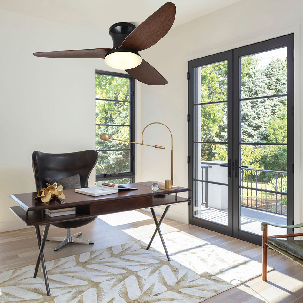 Plafonnier Ventilateur de Plafond Noyer