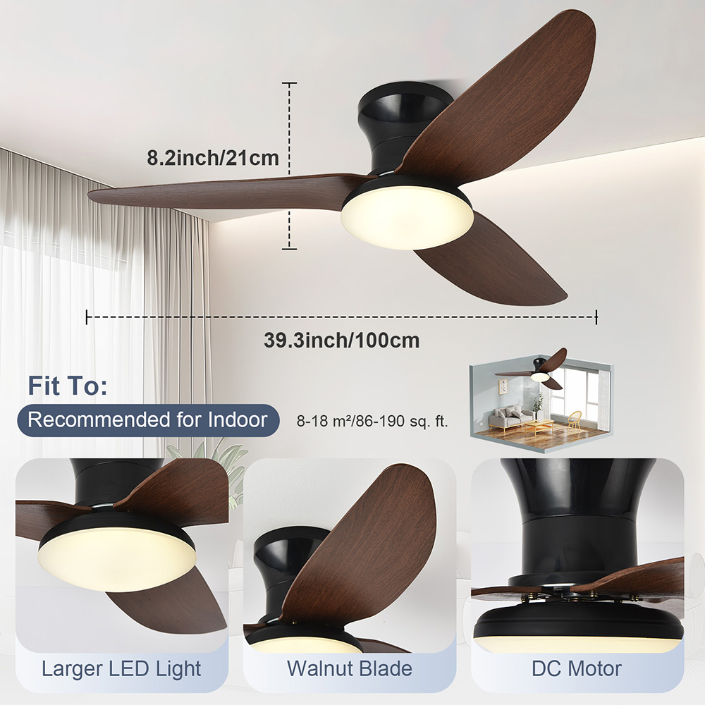 Détails techniques du plafonnier ventilateur