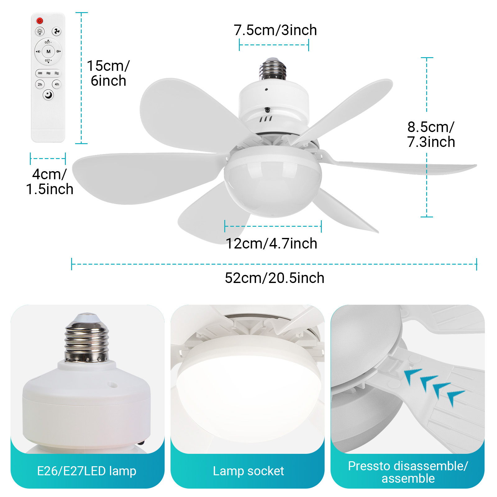 Ventilateur Plafond avec Lumiere - Caractéristiques techniques