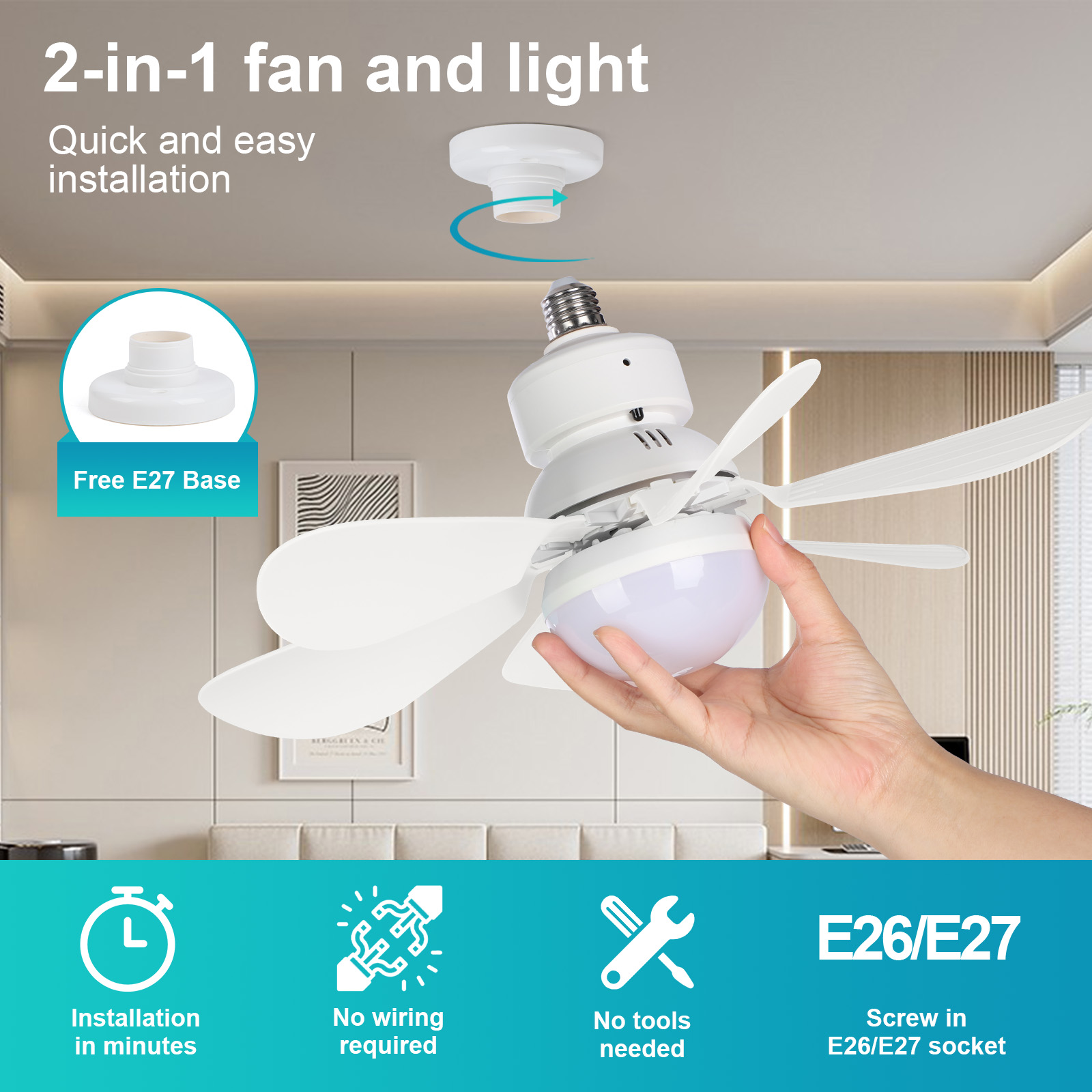 Ventilateur Plafond avec Lumiere - Vue d'ensemble