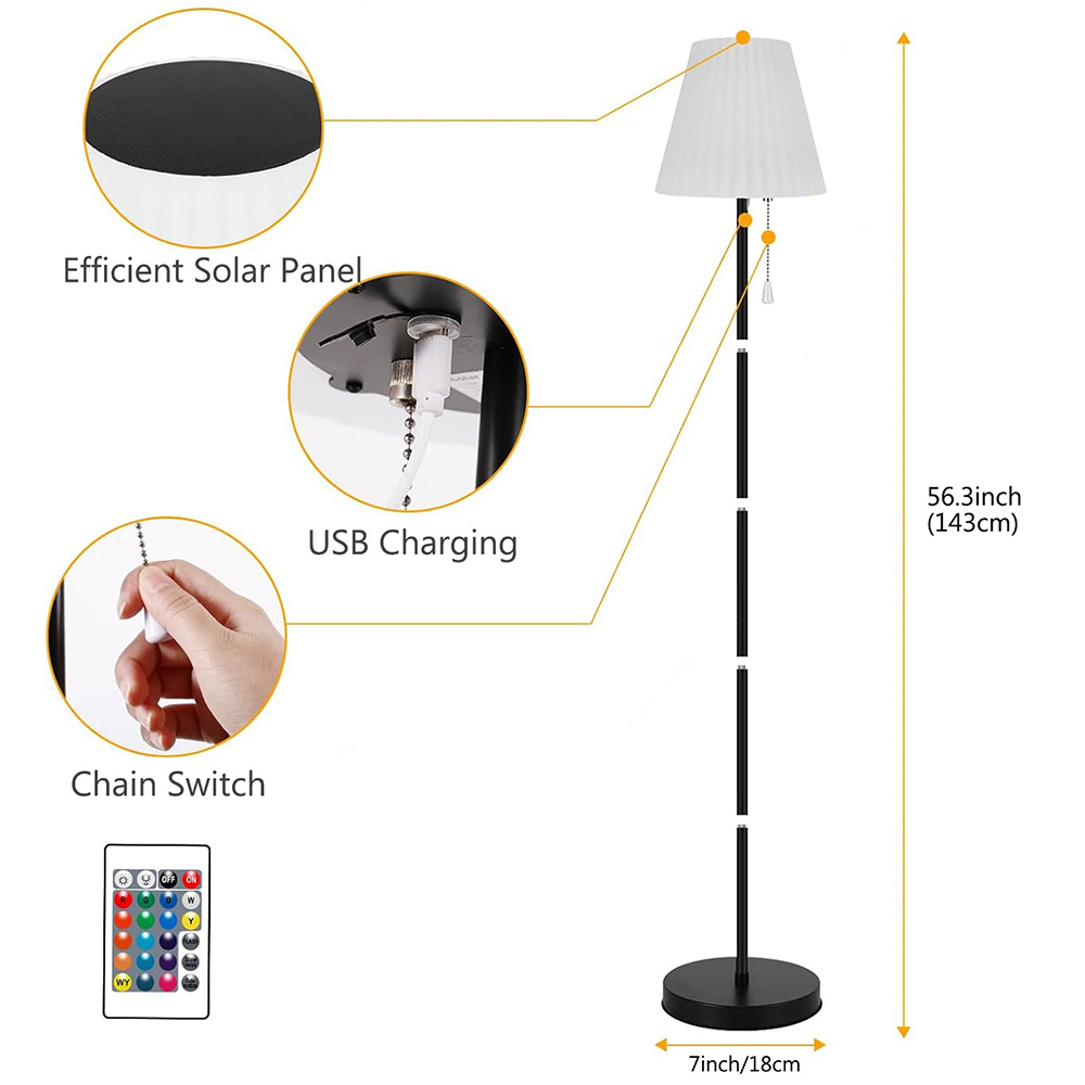 Détails du Lampadaire Extérieur Solaire : Base Métallique et Écran Acrylique