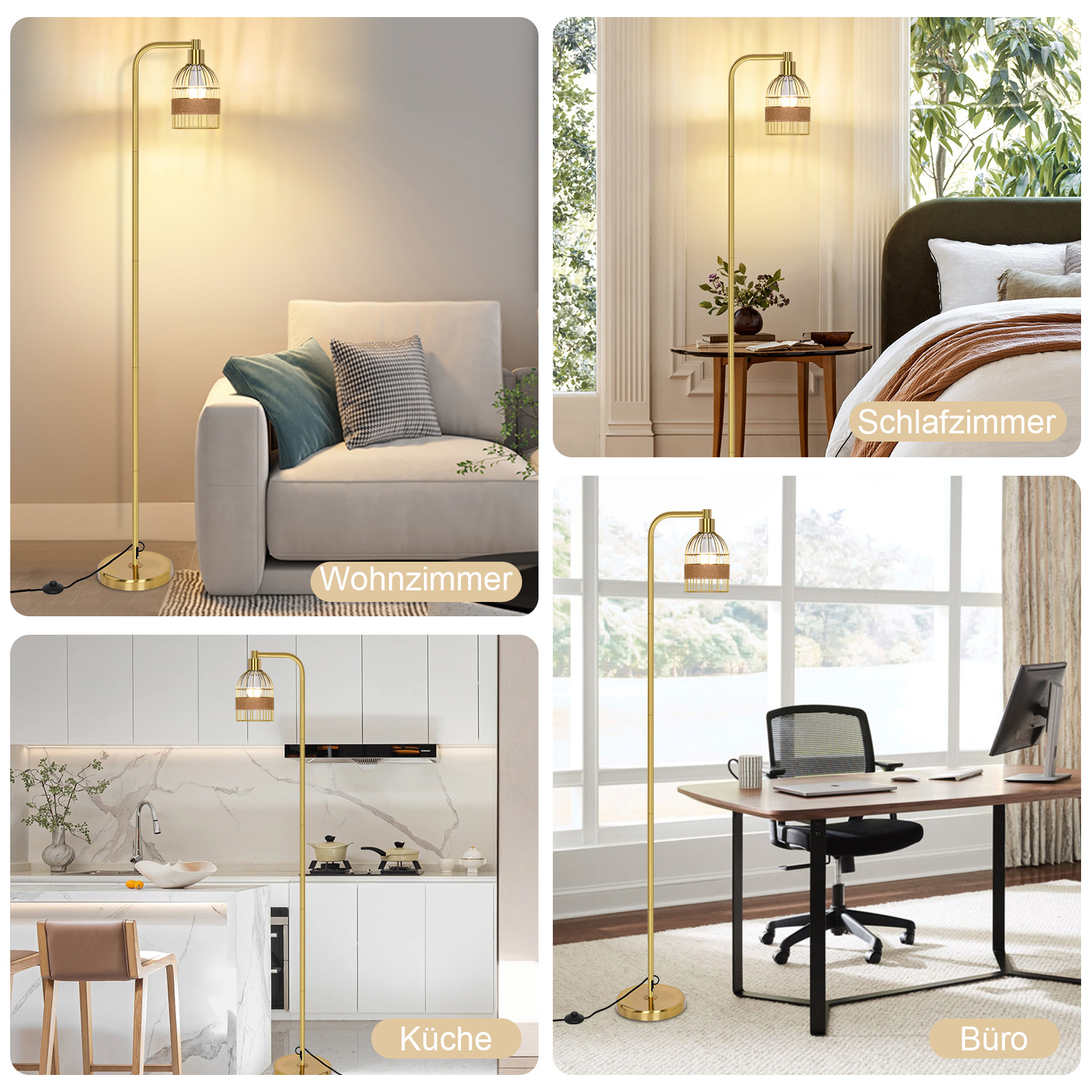 Lampe de sol Simple Gold - Utilisation dans différents espaces