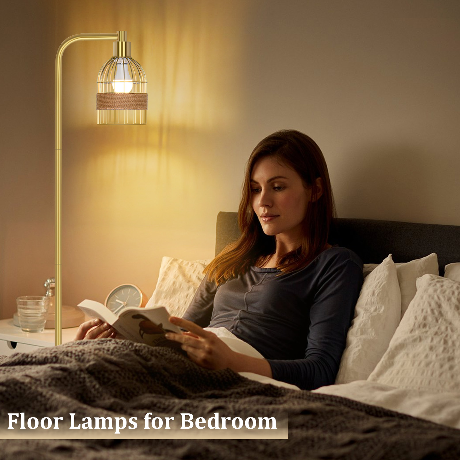 Lampe de sol Simple Gold - Design doré minimalist